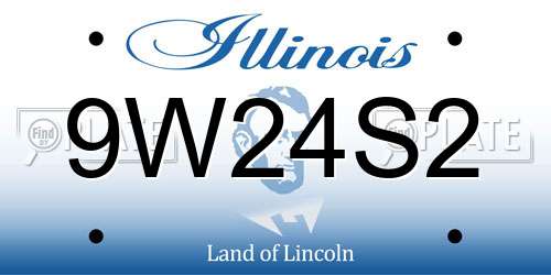 9W24S2 Illinois License Plate