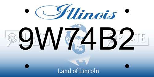 9W74B2 Illinois License Plate