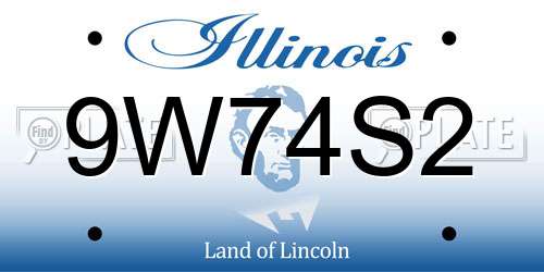 9W74S2 Illinois License Plate