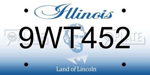 9WT452 Illinois License Plate