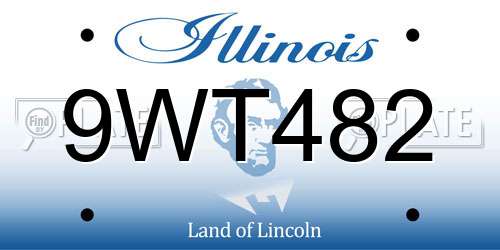 9WT482 Illinois License Plate
