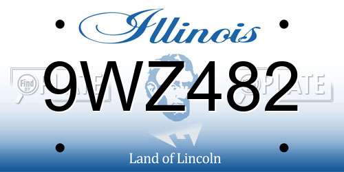 9WZ482 Illinois License Plate