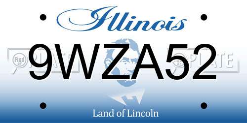 9WZA52 Illinois License Plate