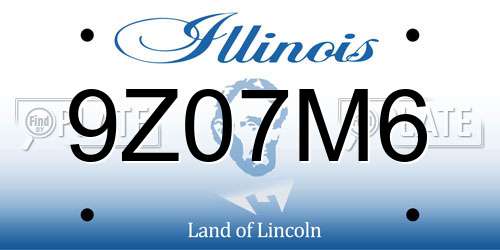 9Z07M6 Illinois License Plate