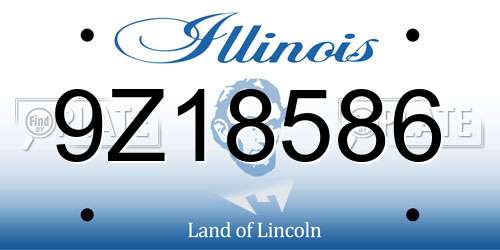 9Z18586 Illinois License Plate