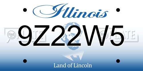 9Z22W5 Illinois License Plate