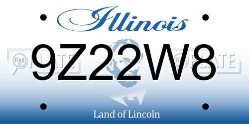 9Z22W8 Illinois License Plate