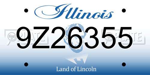 9Z26355 Illinois License Plate