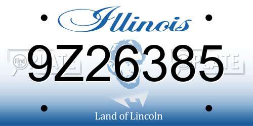 9Z26385 Illinois License Plate
