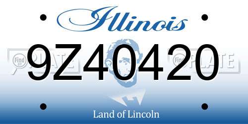 9Z40420 Illinois License Plate
