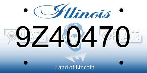 9Z40470 Illinois License Plate