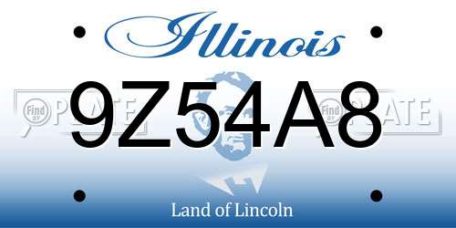 9Z54A8 Illinois License Plate