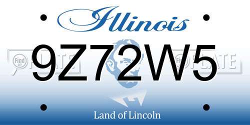 9Z72W5 Illinois License Plate