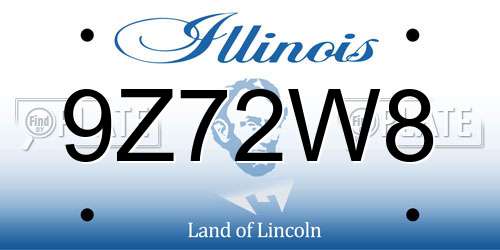 9Z72W8 Illinois License Plate