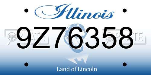 9Z76358 Illinois License Plate
