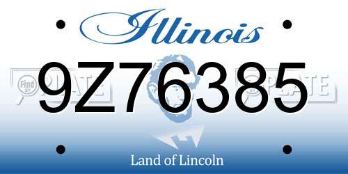 9Z76385 Illinois License Plate