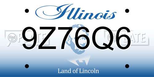 9Z76Q6 Illinois License Plate