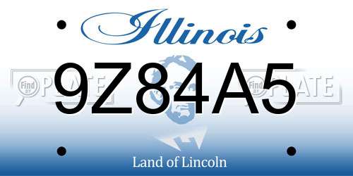 9Z84A5 Illinois License Plate