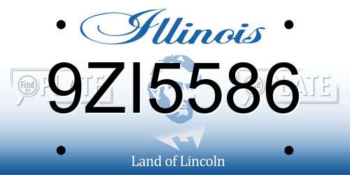 9ZI5586 Illinois License Plate