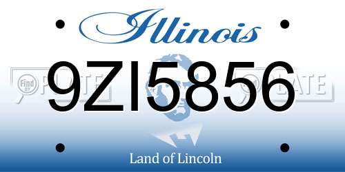 9ZI5856 Illinois License Plate