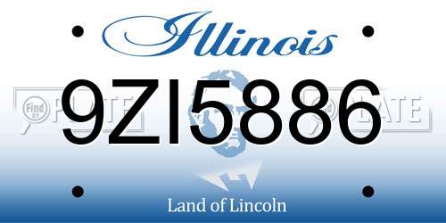 9ZI5886 Illinois License Plate