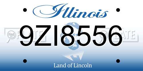 9ZI8556 Illinois License Plate