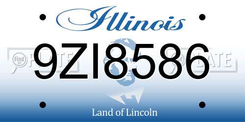9ZI8586 Illinois License Plate