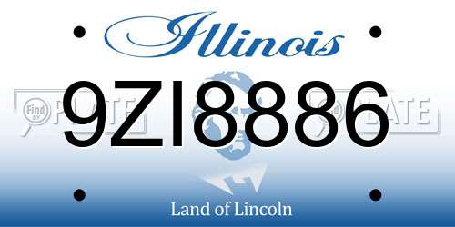 9ZI8886 Illinois License Plate