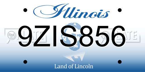 9ZIS856 Illinois License Plate