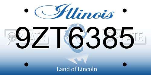 9ZT6385 Illinois License Plate