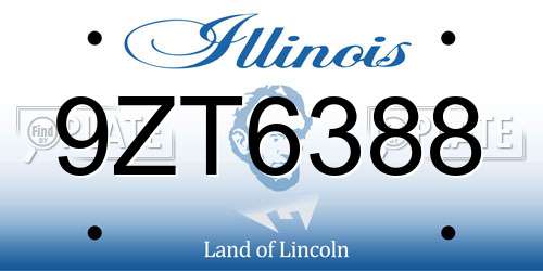 9ZT6388 Illinois License Plate