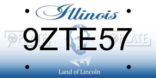 9ZTE57 Illinois License Plate
