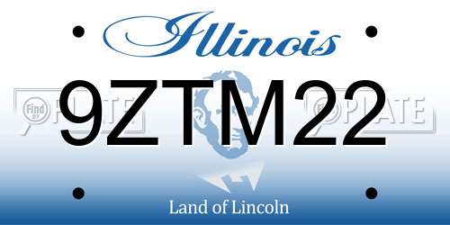 9ZTM22 Illinois License Plate
