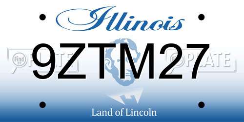 9ZTM27 Illinois License Plate