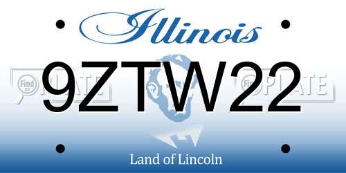 9ZTW22 Illinois License Plate
