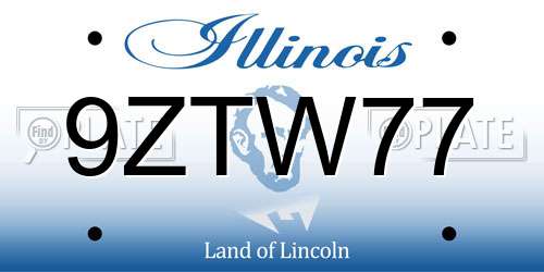 9ZTW77 Illinois License Plate
