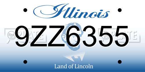 9ZZ6355 Illinois License Plate