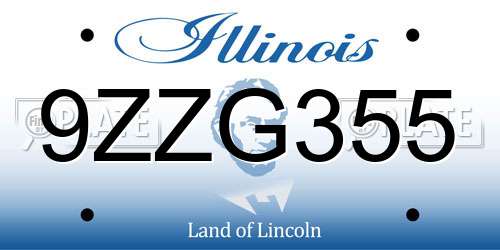 9ZZG355 Illinois License Plate