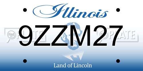 9ZZM27 Illinois License Plate