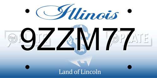 9ZZM77 Illinois License Plate