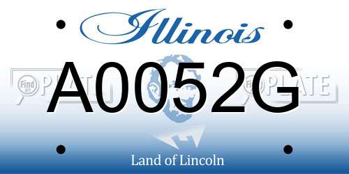 A0052G Illinois License Plate