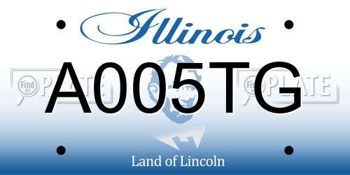 A005TG Illinois License Plate