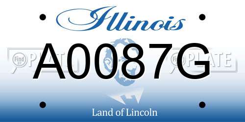A0087G Illinois License Plate