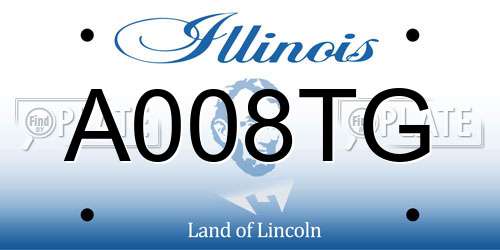 A008TG Illinois License Plate