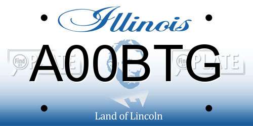 A00BTG Illinois License Plate