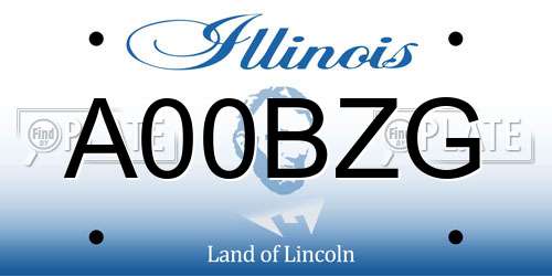 A00BZG Illinois License Plate