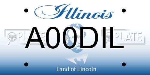 A00DIL Illinois License Plate