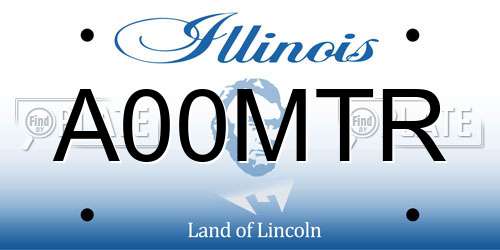 A00MTR Illinois License Plate