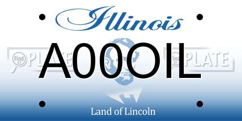 A00OIL Illinois License Plate