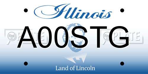 A00STG Illinois License Plate